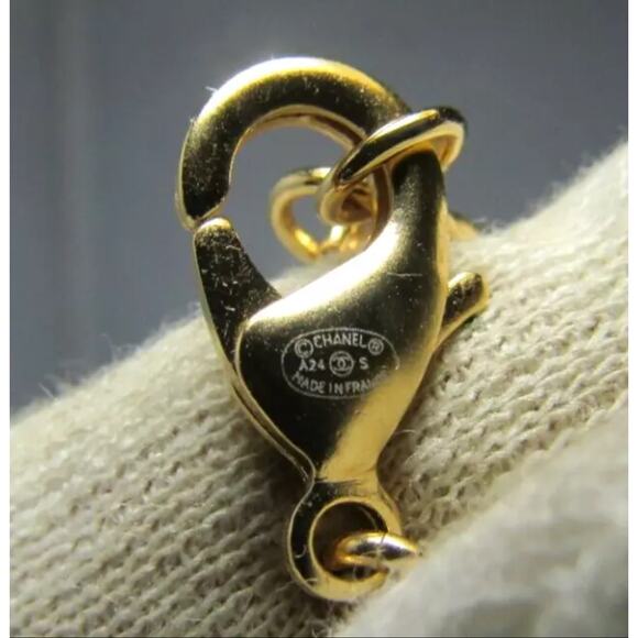 CHANEL 24P Crystal Glass Pearl CC Logo Necklace 17" - Picture 5 of 6